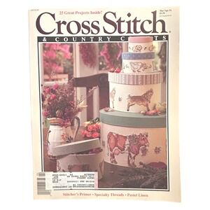 Vintage Cross Stitch & Country Crafts Magazine Mar Apr 1991 25 Great Projects